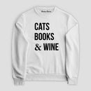 Sudadera Cats, Books & Wine
