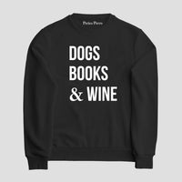 Sudadera Dogs, Books & Wine