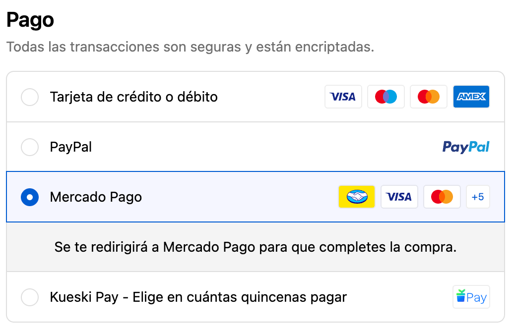 Paso 1: Selecciona Mercado Pago
